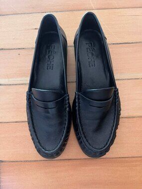 Peche Hugh Black Leather Loafers